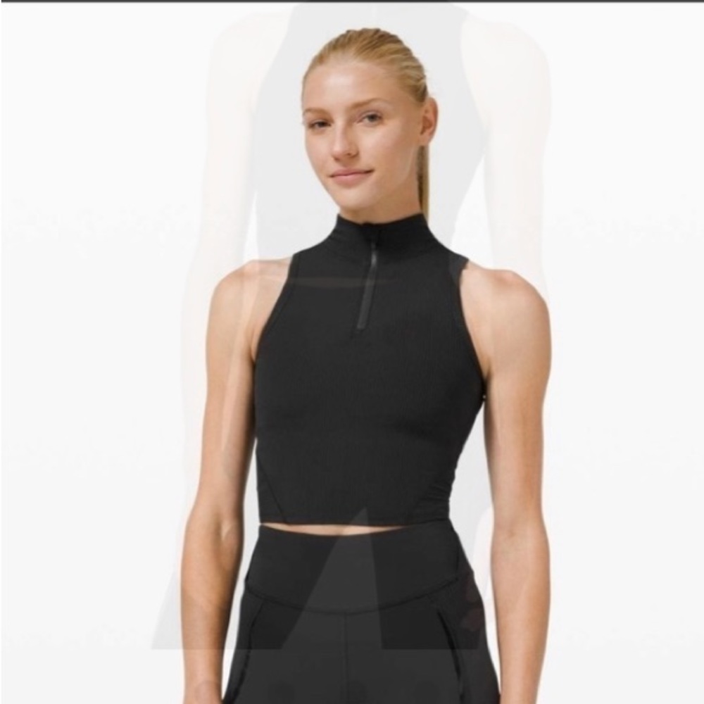 Lululemon rib zoo from crop run tank size: 14